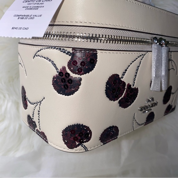 Coach leather Cosmetic Case With Cherry Print New with tags - Picture 4 of 14